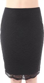 img 4 attached to Потрясающая женская черная кружевная юбка-карандаш Phistic размера 4