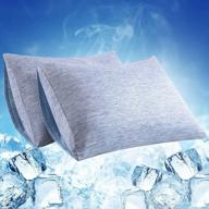 2 pack envelope pillowcases with arc-chill cooling & cotton fiber design for anti-static, skin-friendly comfort - 20x36 in blue luxear cooling pillowcases machine washable логотип