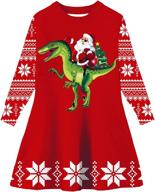 funnycokid toddler christmas sweaters reindeer girls' clothing ~ dresses logo