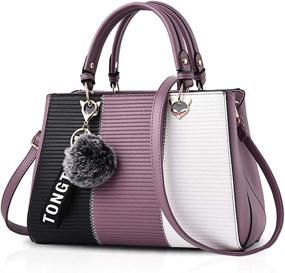 img 4 attached to Handbags Leather Satchel Shoulder Multiple Women's Handbags & Wallets - Satchels