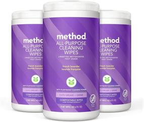 img 4 attached to 🌿 Method French Lavender All-Purpose Cleaning Wipes, 70 Count, 3 pack, Varying Packaging