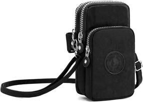 img 4 attached to 📱 Versatile 3-Layer Cellphone Pouch: Waterproof Wristlet Purse, Sports Armband, Shoulder Bag Wallet