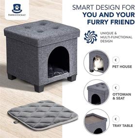 img 1 attached to Pawristocrat Multifunctional Pet House Ottoman: Stylish, Foldable, and Washable - Perfect for Cats and Dogs!