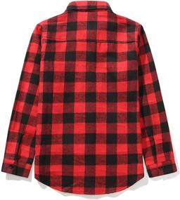 img 1 attached to Boys' Plaid Flannel Shirt - Stylish Sleeve Girls' Clothing for Tops, Tees & Shirts