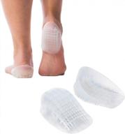 heel pain relief cushion inserts - tuligel shock-absorbing gel heel cups for plantar fasciitis, sever's disease, and more - regular size, 2 pairs логотип