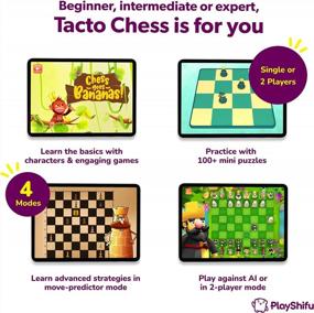 img 1 attached to Tacto Chess: лучший набор интерактивных шахмат для детей и начинающих — набор и приложение PlayShifu с 4 режимами!