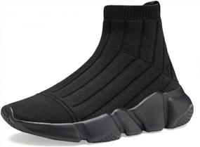 img 4 attached to YAVY Kids Sock Sneakers - Breathable Slip-On Athletic Shoes For Girls & Boys