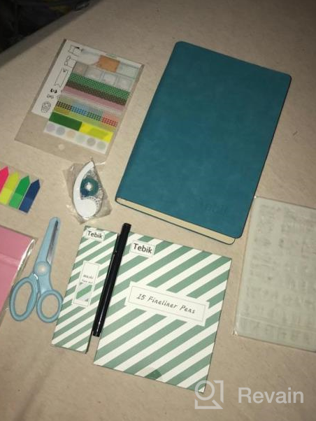 img 1 attached to Dotted Journal Kit, Tebik A5 Bullet Grid Journal Loose Leaf With 6 Ring Binder, 240 Pages, 15 Colored Pens, Stencils, Stickers, Tapes For Journal Diary Schedule Planner, 5.25" X 8.25" - Teal review by James Thakur