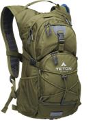 🎒 teton sports oasis 22l hydration pack with free 3-liter water bladder - ideal backpack for hiking, running, cycling, commuting - olive, 3l bladder - latest 2022 model - hydration логотип