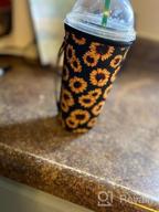 img 1 attached to Neoprene Insulated Cup Sleeves - 2-Pack Reusable Covers For 30Oz Starbucks & Dunkin Donuts Cups - Keep Your Iced Coffee Extra Cold (Cup Sleeve Holders Only) review by Alex Cassanova