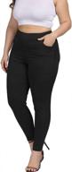 plus size skinny pants for women: stretchable, pull-on, high waist, with pockets by allegrace logo