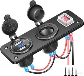 img 4 attached to 🔌 ELECTOP Cigarette Lighter Socket Panel Splitter: Dual USB Car Charger with LED Voltmeter, Waterproof Design - Ideal for Cars, Boats, Marine, Motorcycles, RVs - DIY Kit Included