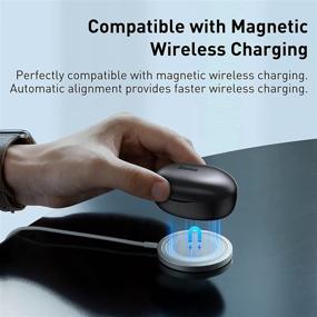 img 2 attached to 🎧 Baseus W11 Wireless Earbuds Bluetooth Earphones with Wireless Charging Case, IPX8 Waterproof, 10mm Dynamic Driver, APP Anti-Lost Function for iPhone 12/13/Pro, Android - Black