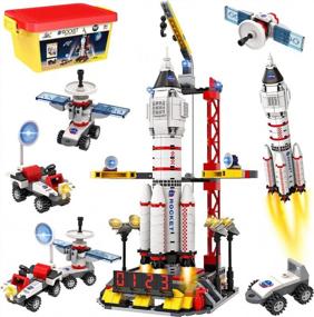 img 4 attached to City Space Exploration Rocket Toy - Building Blocks Sets For 6 7 8 9 10 11 12 Year Old Boys Girls, With Mars Rover, Launcher, Satellite, Aerospace Spaceship Toys Gifts For Kids Aged 6-12 (542 PCS)