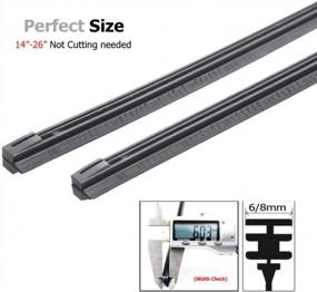 img 1 attached to Metal Stents Wiper Strips Insert Rubber Strip Blade Refill 6Mm Soft 22" 2Pcs Styling Auto Car Vehicle