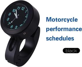 img 1 attached to ⌚ Waterproof Billet Aluminum Motorcycle Handlebar Clock with Glow Mount - Fits 7/8" to 1" Handlebars (Black)