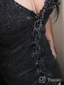 img 4 attached to Женское сексуальное джинсовое мини-платье Chouyatou на тонких бретельках на шнуровке для вечеринки в клубе