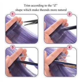 img 1 attached to 12-Pack Teal Blue And Royal Blue Clip-In Hair Extensions For Women: 22 Inch Colorful Synthetic Straight Hairpieces By FESHFEN