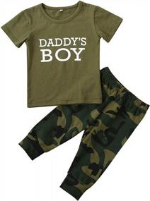 img 4 attached to 3 PCS Infant Toddler Baby Camo Clothes Letter Top Shirt+Camouflage Pants Summer Outfits