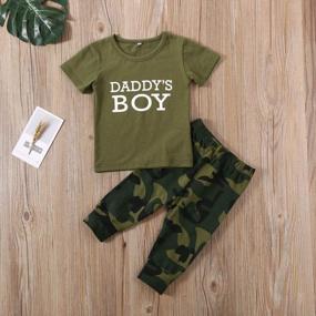 img 3 attached to 3 PCS Infant Toddler Baby Camo Clothes Letter Top Shirt+Camouflage Pants Summer Outfits