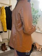 img 1 attached to Stylish And Sustainable: Bellivera Women'S Oversize Vegan Leather Blazer Coat With Button Front review by Chris Bradford