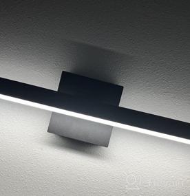 img 7 attached to Modern LED Bathroom Vanity Light Fixture In Matte Black Aluminum With 31.5-Inch Bar Design Over Mirror - 20W 6000K Wall Sconce Lighting By Joossnwell