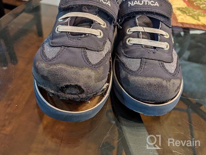 img 1 attached to Nautica Kids Calloway Sneakers - Adjustable 👟 Bungee Straps Casual Shoes with Strap (Toddler/Little Kid) review by Lee Wilson