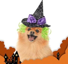 img 4 attached to 🎃 Halloween Costume Cat Hat: Enjoy Cat Wizard Hat, Puppy Witch Hat, Dog Wig for Cosplay and Sorcery