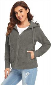 img 3 attached to Winter Sherpa-Lined Hoodie For Women With Four Pockets And Reversible Design - Zip-Up Fleece Sweatshirt Coat Jacket By Safort