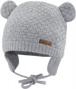 img 4 attached to Bestjybt Baby Hat Cute Bear Infant Toddler Earflap Fleece Lined Beanie Warm Caps For Fall Winter