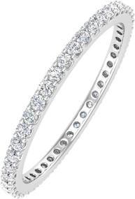 img 4 attached to Carat Diamond Eternity Wedding White Women's Jewelry ~ Wedding & Engagement