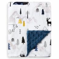 получите очаровательное и мягкое детское одеяло boritar с двухслойной точечной подложкой и принтом снежных гор - идеально подходит для коляски, кроватки и душа в подарок! логотип