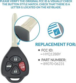 img 1 attached to 🔑 Keyless2Go Replacement Keyless Entry Remotes for 2011 Toyota Camry HYQ12BBY - Includes 2 New Remote Car Keys with G Chip