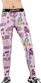 img 4 attached to RHTO Leggings Printed Stretch Athletic Girls' Clothing : Leggings