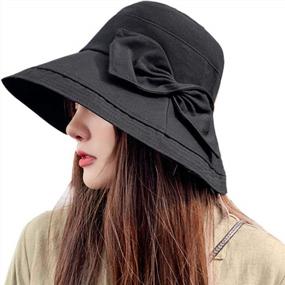img 4 attached to Women'S Sun Hats Summer Beach UPF 50+ UV Protection Packable Wide Brim Chin Strap Reversible Oversized Bucket Hat