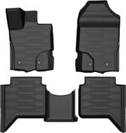 2021 ranger supercrew cab floor mat liner: all weather guard heavy duty mats, oem, front & rear, black tpe rubber (4 pieces) logo