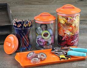 img 2 attached to 🍊 Reston Lloyd Calypso Basics Acrylic Storage Canisters - Set of 3, Vibrant Orange