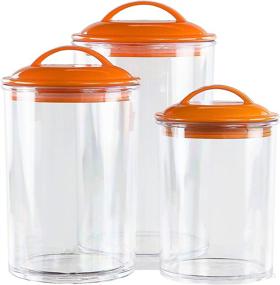 img 3 attached to 🍊 Reston Lloyd Calypso Basics Acrylic Storage Canisters - Set of 3, Vibrant Orange