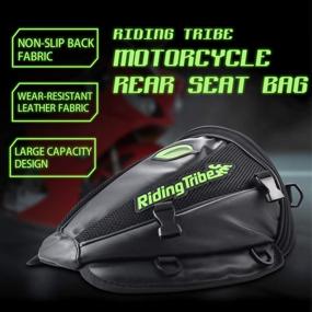 img 1 attached to 🏍️ KaTur Motorcycle Backseat Tank Bag: Waterproof PU Leather Storage Saddle Bag for Motorbikes - Black