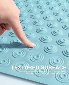 img 3 attached to 🛁 Non-Slip Bath Mat by OTHWAY: Extra Long 39x16inch Bathtub Mat for Refinished Tubs │Natural Rubber Material │Ideal for Elderly and Children │Lake Blue Color