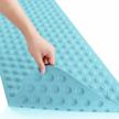 🛁 non-slip bath mat by othway: extra long 39x16inch bathtub mat for refinished tubs │natural rubber material │ideal for elderly and children │lake blue color logo