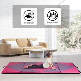 img 1 attached to 4'X8'X2'' Folding Gymnastics Mat For Home Workout - Ideal Floor Mat For Aerobics, Tumbling And Exercise At Your Home Gym - ZENOVA