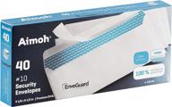 40 #10 security tinted self-seal envelopes - no window, 24 lb white enveguard size 4-1/8 x 9-1/2 inches - 40 count (34140) logo