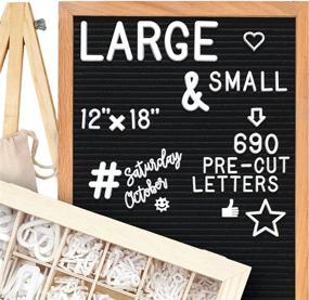 img 4 attached to 12X18 Letter Board Set - 690 PRECUT Letters, Stand, Cursive Words & Upgraded Wooden Sorting Tray (Black)