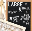 12x18 letter board set - 690 precut letters, stand, cursive words & upgraded wooden sorting tray (black) logo