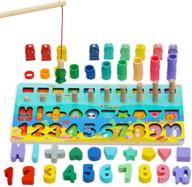 🧩 wooden number puzzle and shape sorting toy: educational montessori toy for toddlers & preschoolers logo