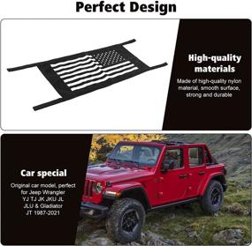 img 1 attached to RT-TCZ Car Roof Cargo Net Hammock For Jeep Wrangler YJ TJ JK JKU JL JLU &Amp