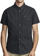 👕 rvca thatll stretch sleeve pavement men's clothing: stylish shirts for ultimate comfort logo