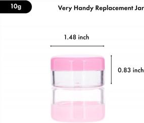 img 2 attached to Набор из 40 розовых пластиковых косметических контейнеров с крышками - размер 10 г для лосьона, кремов, тонеров, бальзамов для губ, образцов макияжа - банки без бисфенола-А идеально подходят для хранения и путешествий