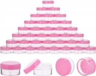 set of 40 pink plastic cosmetic containers with lids - 10g size for lotion, creams, toners, lip balms, makeup samples - bpa-free jars ideal for storage and travel logo